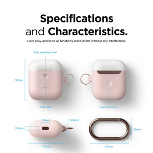 elago AIRPODS DUO HANG CASE for AirPods 2nd Generation Wireless Charging Case for AirPods 2nd Wireless Pink EL_A2WCSSCOW_PK-イメージ9