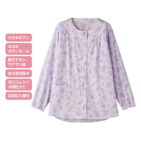 ケアファッション 大きめボタンパジャマ(上衣) パープル M FCS9500-013992111