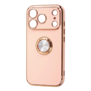 レイ・アウト iPhone 18 Pro用 / 17 Pro用 / ソフトケース 精密設計 フレームメッキ リング付き / ピンク/ゴールド RT-P58TRE/PG-イメージ1