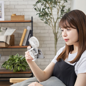Life on Products スマホも挟める薄型クリップファン リリーホワイト LCAF021-LW-イメージ4