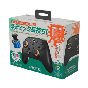 スリースト HEワイヤレスゲームパッドTurbo オレンジ×グリーン GUSWA108-イメージ7