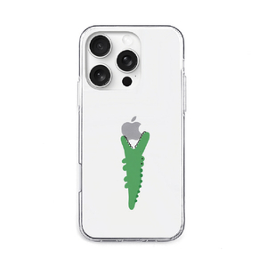AKAN iPhone 16 Pro用ソフトクリアケース モグモグ ワニ AK27009I16PR-イメージ1