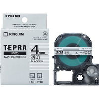 キングジム テプラ PROテープカートリッジ 透明ラベル 4mm幅 透明/黒文字 透明 ST4K