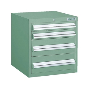 トラスコ中山 TRUSCO LVR型キャビネット 392×412×H420 引出4段 緑 FC845HF-5022495-イメージ1