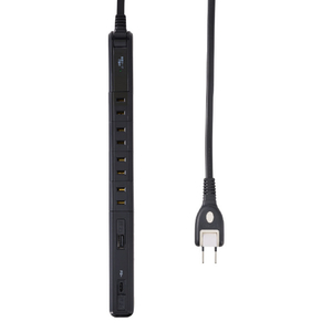 エルパ スリム回転USBタップ 4個口2ポート PD対応 2m ブラック WB-RSL4222SUCBK-イメージ1