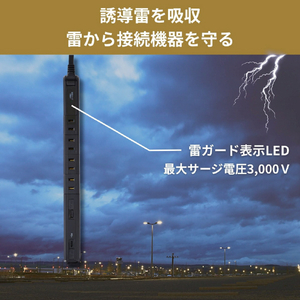 エルパ スリム回転USBタップ 4個口2ポート PD対応 2m ブラック WB-RSL4222SUCBK-イメージ4