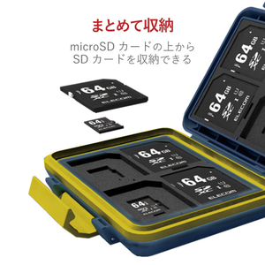 エレコム SD/microSDカードケース(耐衝撃) ネイビー CMC-SDCHD01NV-イメージ4