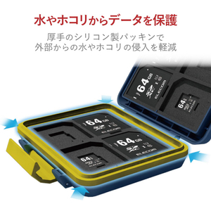 エレコム SD/microSDカードケース(耐衝撃) ネイビー CMC-SDCHD01NV-イメージ7