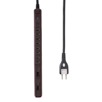 エルパ スリム回転USBタップ 4個口2ポート PD対応 2m 木目調 WB-RSL4222SUCWD