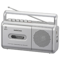 オーム電機 モノラルラジオカセットレコーダー 録音マイク内蔵 AudioComm シルバー RCS531Z