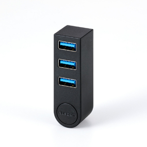 エレコム USB Type-C(TM) 回転3ポートUSB5Gbpsハブ ブラック U3HC-R030BK-イメージ1