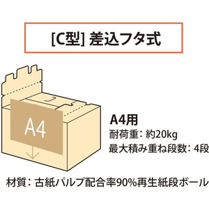 プラス ワンタッチストッカー C型差込フタ式 C-2 A4用 FCF423T-DN-132/32-182-イメージ3