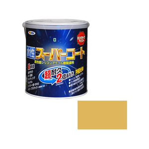 アサヒペン 水性スーパーコート 1.6L ハーベストイエロー FC598NV-イメージ1