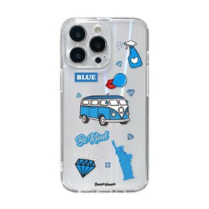 BOOGIE WOOGIE iPhone 13 Pro用オーロラケース Blue BW22011I13PBL-イメージ1