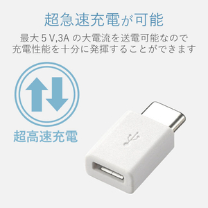 エレコム USB2．0変換アダプタ(Type-C-micro-B) ホワイト MPA-MBFCMADNWH-イメージ4