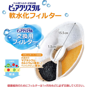 ジェックス ピュアクリスタル 軟水化フィルター 全円 犬用 4個入 FCJ899J-イメージ3