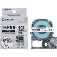 キングジム テプラ PROテープカートリッジ マットラベル(12mm幅/透明/黒文字) SB12T