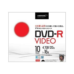 磁気研究所 録画用DVD-R 4．7GB 1-16倍速対応 CPRM対応 インクジェットプリンタ対応 10枚入り HI DISC TYシリーズ TYDR12JCP10SC-イメージ1