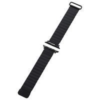 エレコム Apple Watch用 ソフトレザーバンド マグネットタイプ(46/49/45/44/42mm) ブラック AW-45BDLMAGBK