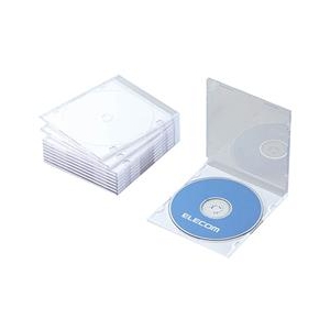 エレコム Blu-ray/DVD/CDケース(スリム/PS/1枚収納) 10パック CCD-JSCS10シリーズ ホワイト CCD-JSCS10WH-イメージ1