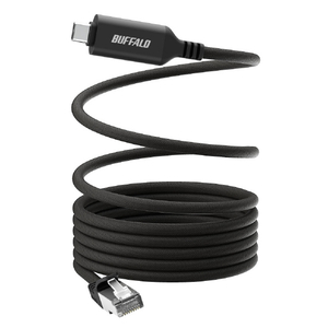 バッファロー USB-C to GigaLANアダプターケーブル(マグネット結束モデル)(2m) ブラック LUAMC-U3CG20BK-イメージ6