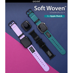 araree SOFT WOVEN STRAP for Apple Watch 49/46/45/44/42mm ブラック AR25012AW-イメージ5