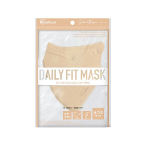 アイリスオーヤマ DAILYFITMASK立体 ふつう 5枚入 シルクベージュ FCU8483-RK-F5SSB-イメージ1