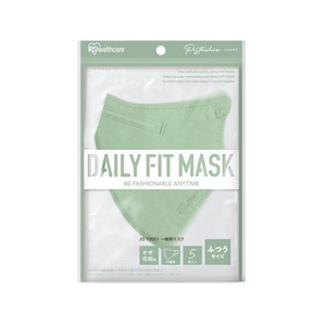 アイリスオーヤマ DAILYFITMASK立体 ふつう 5枚入 ピスタチオ FCU8484-RK-F5SXA-イメージ1