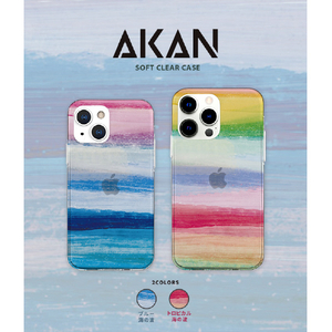 AKAN iPhone 13 Pro用ソフトクリアケース 海の波 ブルー AK21013I13P-イメージ2