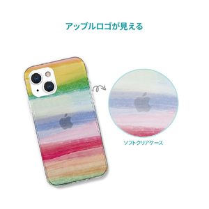 AKAN iPhone 13 Pro用ソフトクリアケース 海の波 ブルー AK21013I13P-イメージ5