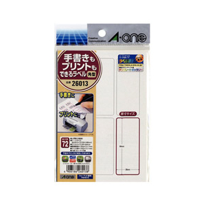 エーワン 手書きもプリントもできるラベル はがきサイズ 角型6面 12シート入り 26013-イメージ1