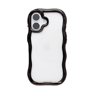 Hamee iPhone17用 クリアケース IFACE BEBLING WAVE ブラック 41-190139-イメージ1