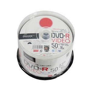 磁気研究所 録画用DVD-R 4．7GB 1-16倍速対応 CPRM対応 インクジェットプリンタ対応 50枚入り HI DISC TYシリーズ TYDR12JCP50SP-イメージ1