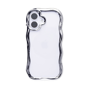 Hamee iPhone17用 クリアケース IFACE BEBLING WAVE シルバー 41-190146-イメージ1