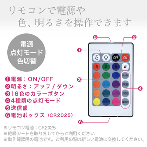 JTT IPX8準拠 LEDライト台座 RGB16色/丸型 LEDBASE-RGBR-イメージ9
