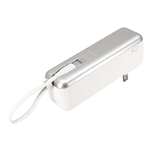 ラスタバナナ PD20W対応 TYPE-C1ポート TYPE-C直付ACモバイルバッテリー 5000MAH 10CM CALON ホワイト RLI050AC20W01WH-イメージ1