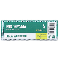 アイリスオーヤマ アルカリ乾電池単4形 12本パック BIGCAPA basic+ LR03BBP/12S