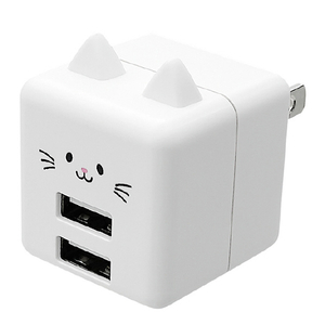 ラスタバナナ USB2ポート モバにゃー AC充電器 計2．4A モチチ RAC2A2A02MCC-イメージ1