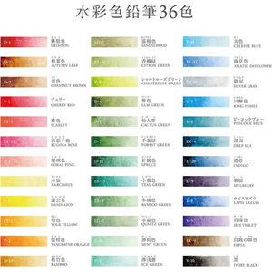 トンボ鉛筆 水彩色鉛筆 色辞典 36色セット FCJ010V-CI-KW36C-イメージ4