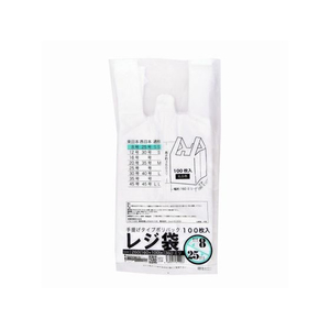 紺屋商事 レジ袋乳白東8西25号 100枚 FCE132U-00722108-イメージ1