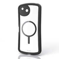 エレコム AQUOS wish6用 Grippy ハイブリッドケース フレームカラー 極限 MAGKEEP ブラック PM-S261GRFMKBK