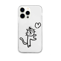 AKAN iPhone 13 Pro用ソフトクリアケース ネコハート AK21015I13P