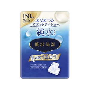 大王製紙 エリエールウエットティシュー 純水タイプ 贅沢保湿 ボックス つめかえ用 50枚 3個 FCK229D-イメージ1