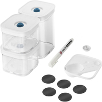 ZWILLING フレッシュ&セーブ CUBE ラメール スターターセット(6P ポンプ付) 透明×ホワイト×ブルー Z1029-667-0