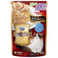 ユニ・チャームペットケア 銀のスプーン 三ツ星グルメ パウチ とろみ仕立て 15歳頃から まぐろにしらす添え 35g ﾐﾂﾎﾞｼPﾄﾛﾐ15ｻｲｼﾗｽ35G