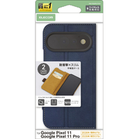 エレコム Google Pixel 11/11 Pro用手帳型ケース 磁石付 耐衝撃 ステッチ ネイビー PM-P262PLFYNV