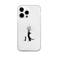 AKAN iPhone 13 Pro用ソフトクリアケース 親子キャット AK21017I13P