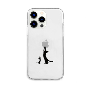 AKAN iPhone 13 Pro用ソフトクリアケース 親子キャット AK21017I13P-イメージ1