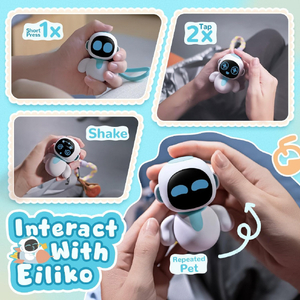 Energize　Lab Eiliko コンパニオンロボット 本体/チャーム型/AIによる対話対応 ブルー EILIKO-イメージ2