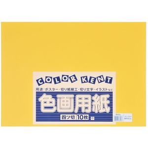 大王製紙 再生色画用紙 4ツ切 10枚 みかん FC231YN-イメージ1